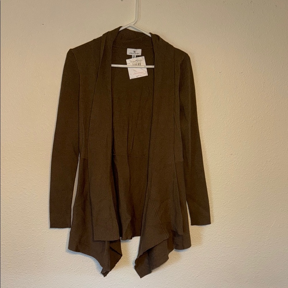 Olive Open Front Cardigan Sweater